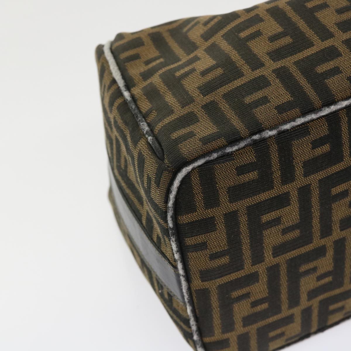 FENDI Zucca Canvas Hand Bag Leather Black Brown 2111 26348 079 bs6481