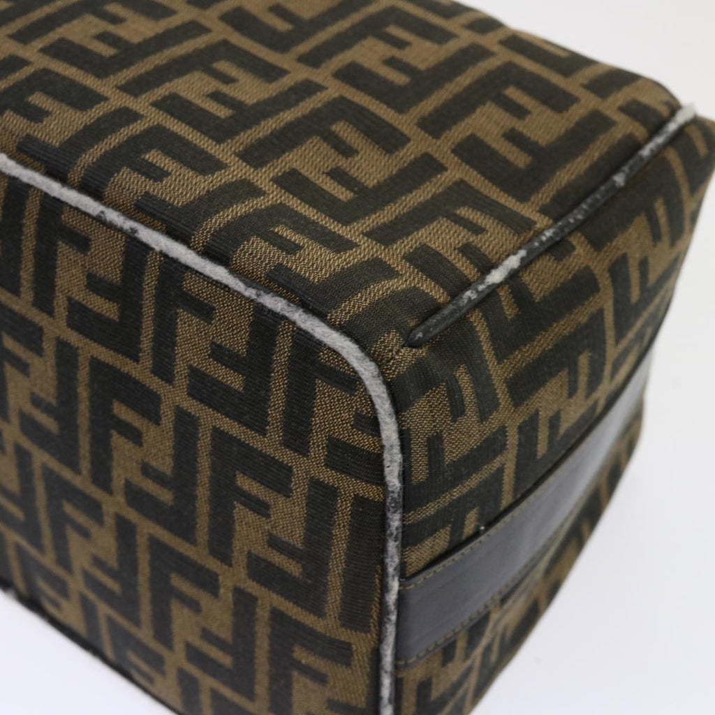 FENDI Zucca Canvas Hand Bag Leather Black Brown 2111 26348 079 bs6481