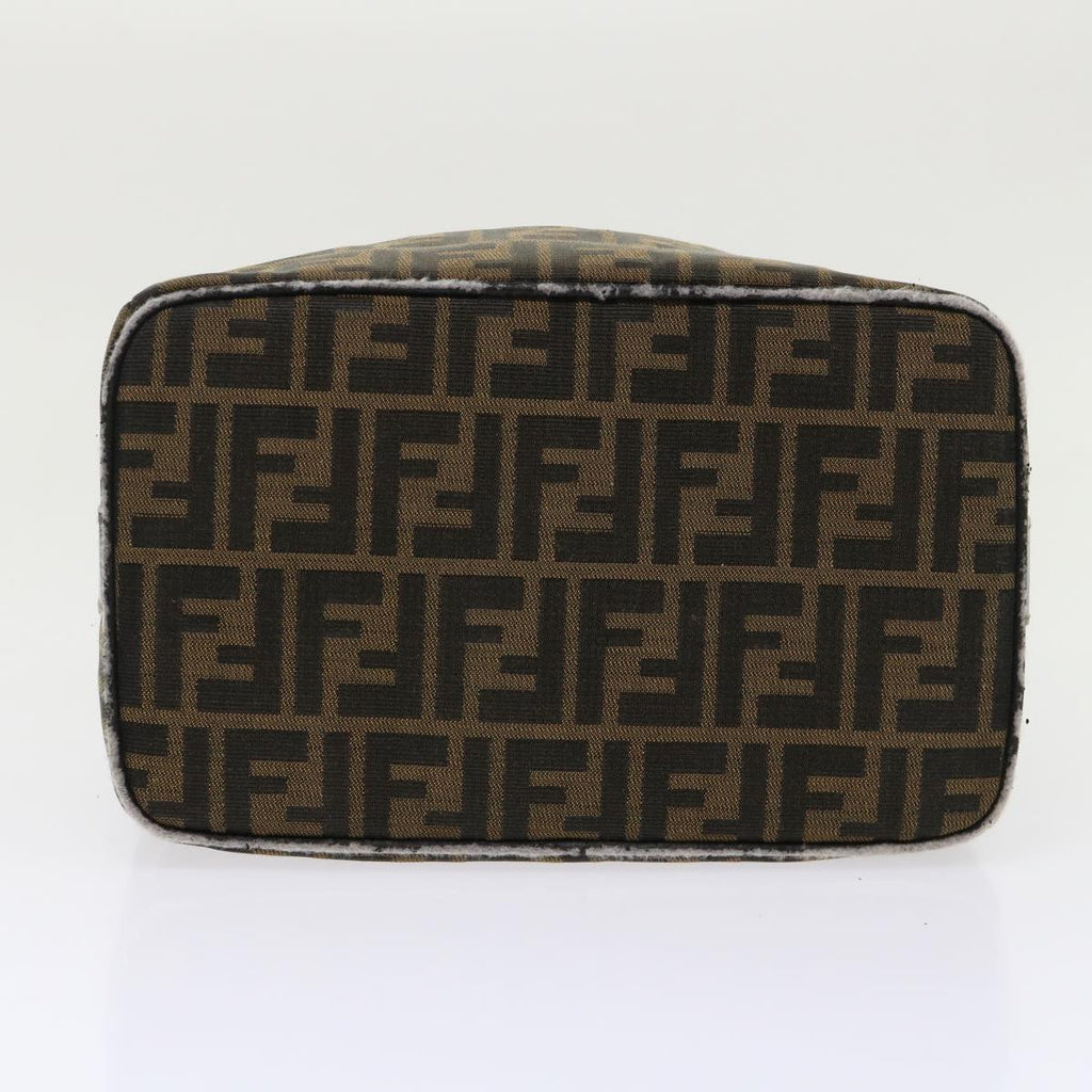 FENDI Zucca Canvas Hand Bag Leather Black Brown 2111 26348 079 bs6481