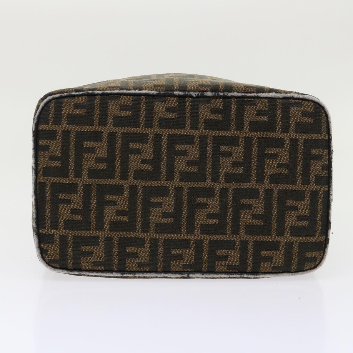 FENDI Zucca Canvas Hand Bag Leather Black Brown 2111 26348 079 bs6481