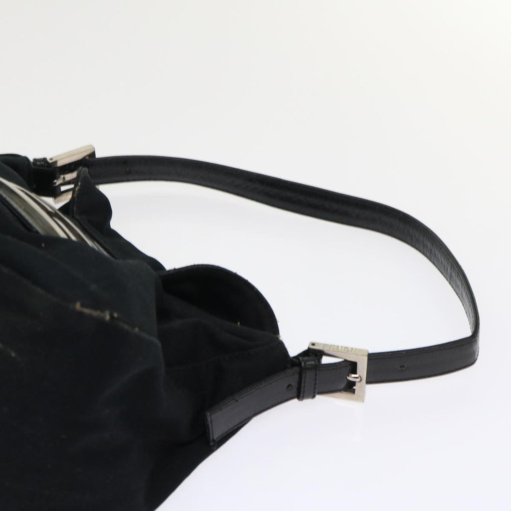 FENDI Mamma Baguette Shoulder Bag Nylon Black bs6540