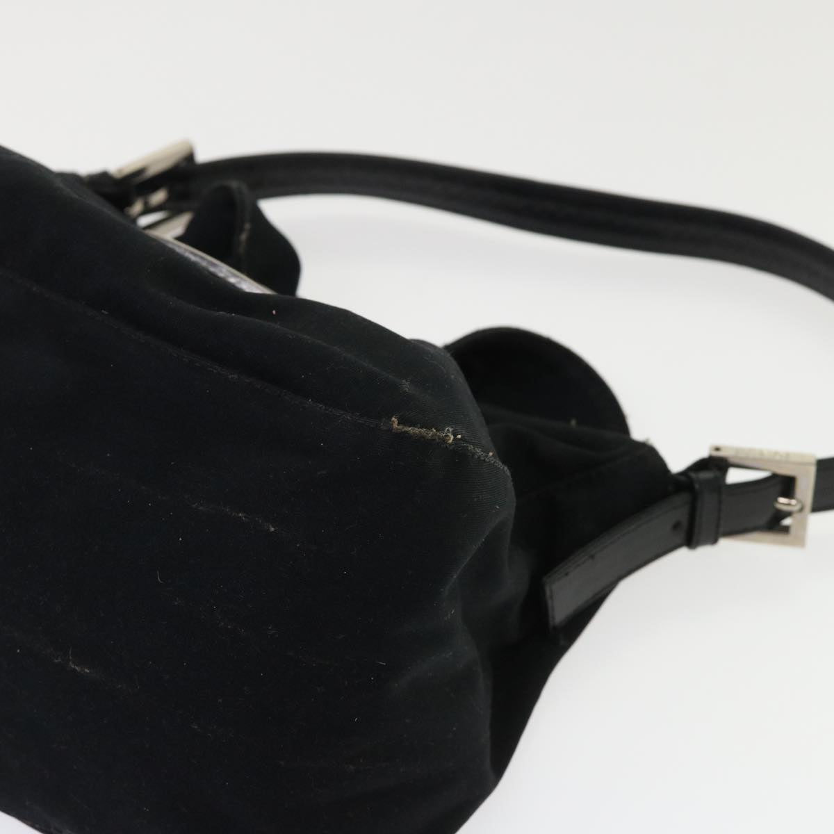 FENDI Mamma Baguette Shoulder Bag Nylon Black bs6540