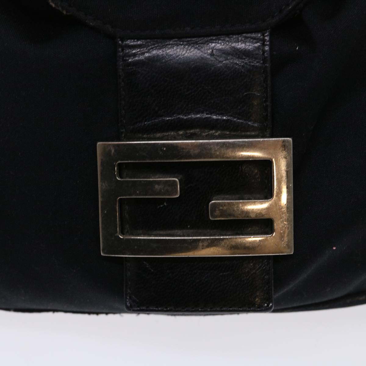 FENDI Mamma Baguette Shoulder Bag Nylon Black bs6540