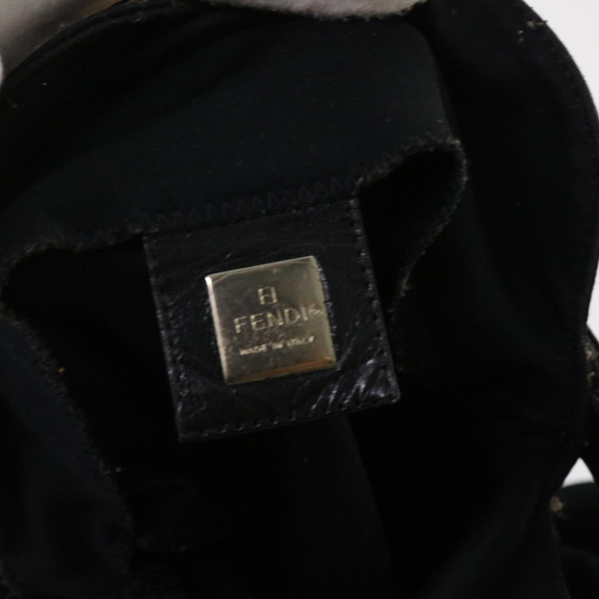 FENDI Mamma Baguette Shoulder Bag Nylon Black bs6540