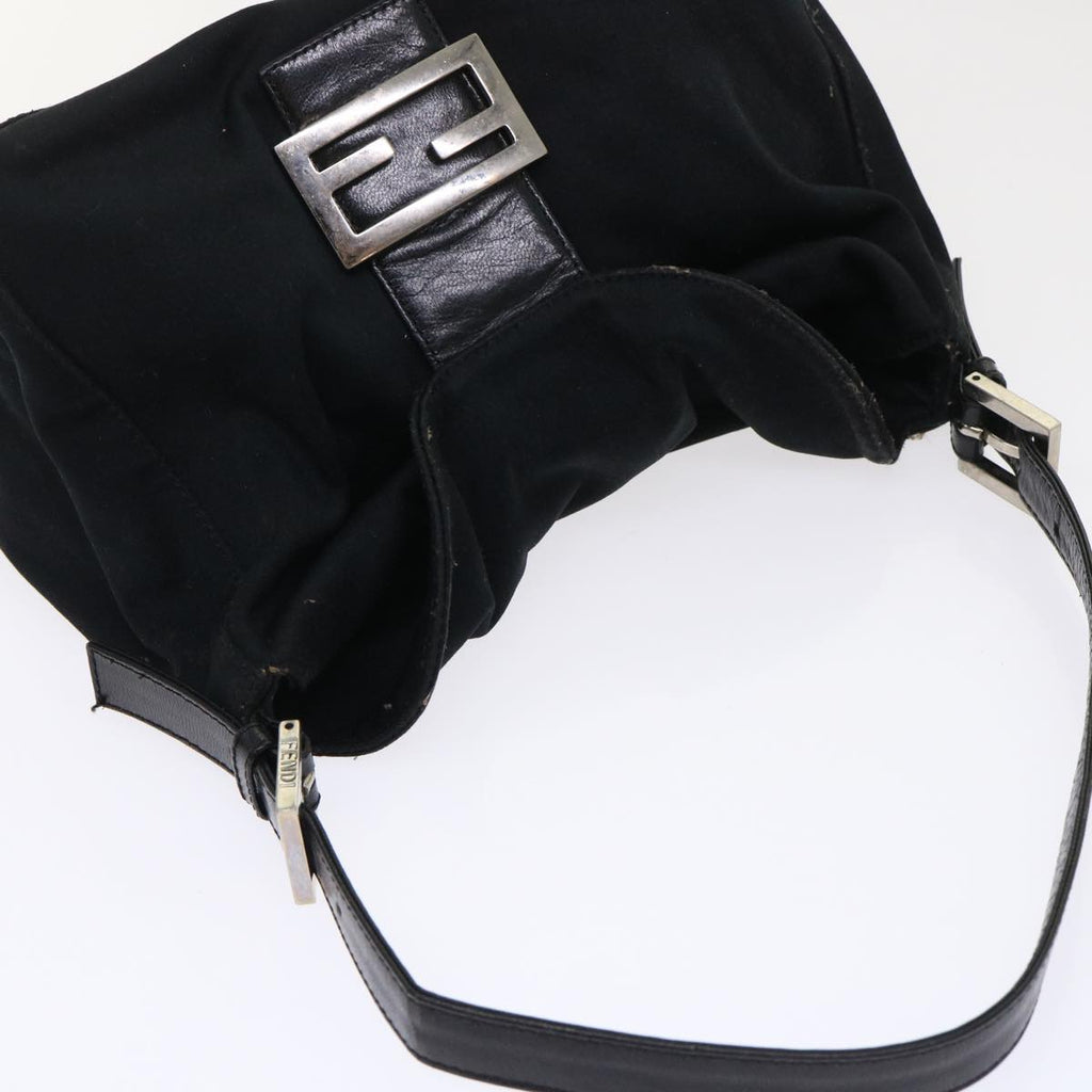 FENDI Mamma Baguette Shoulder Bag Nylon Black bs6540