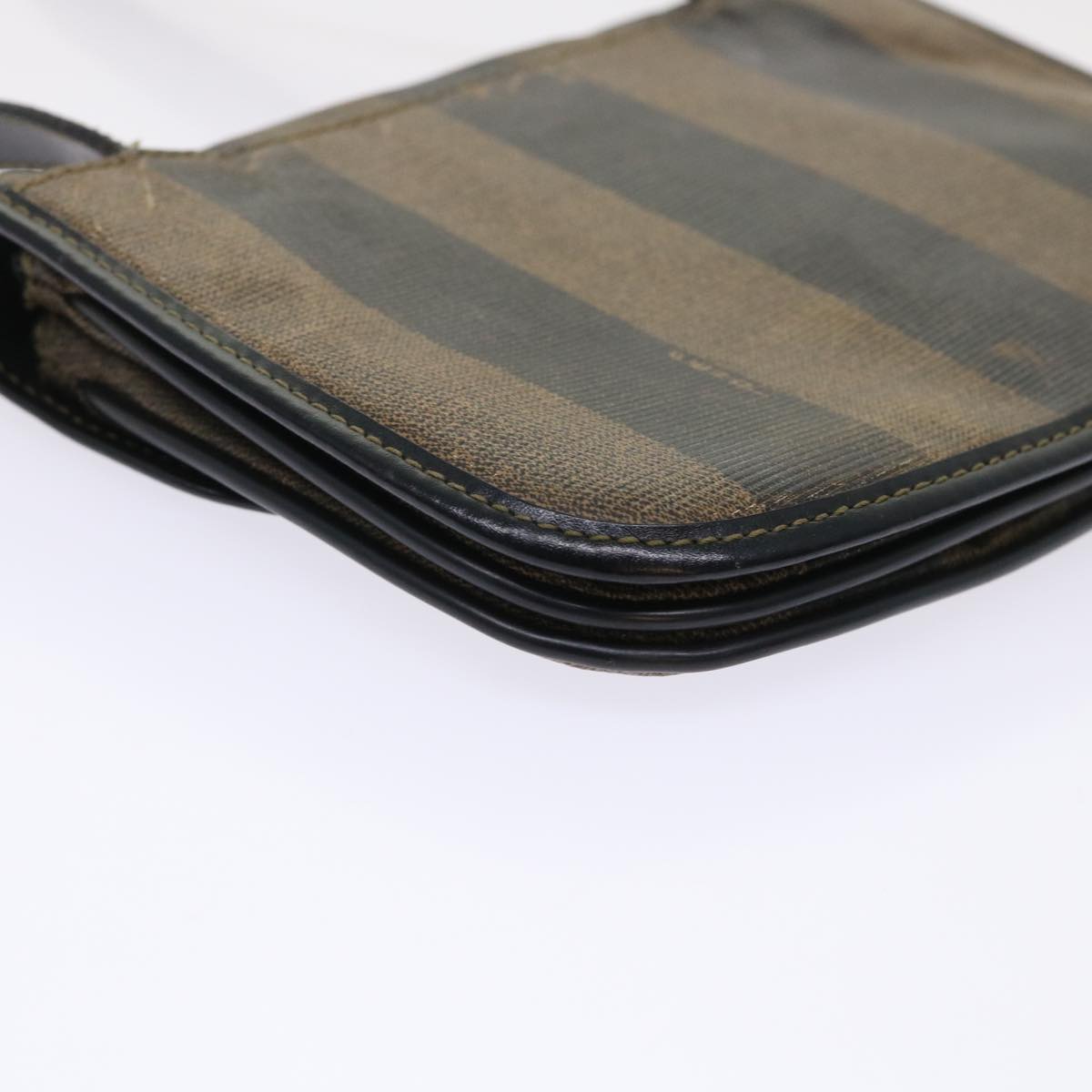 FENDI Pecan Canvas Shoulder Bag Black Brown bs6553