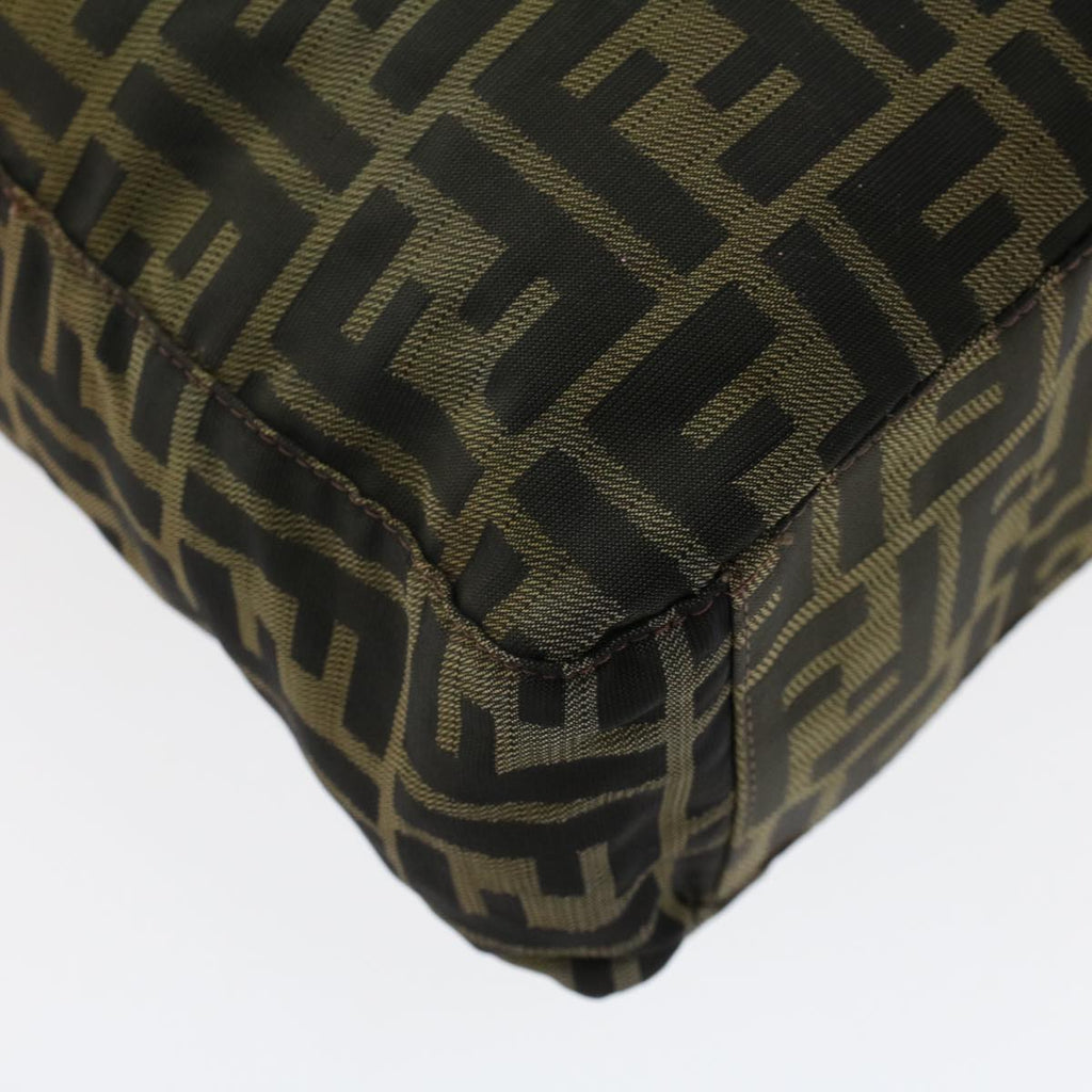 FENDI Zucca Canvas Tote Bag Nylon Brown Black bs6631