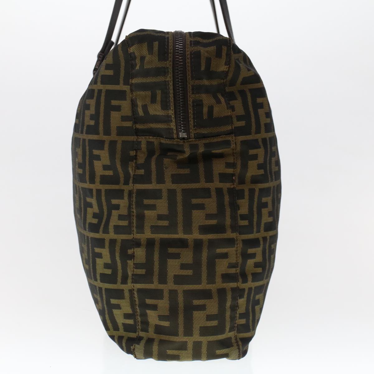 FENDI Zucca Canvas Tote Bag Nylon Brown Black bs6631