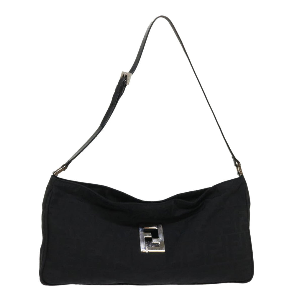 FENDI Zucca Canvas Shoulder Bag Black bs6666