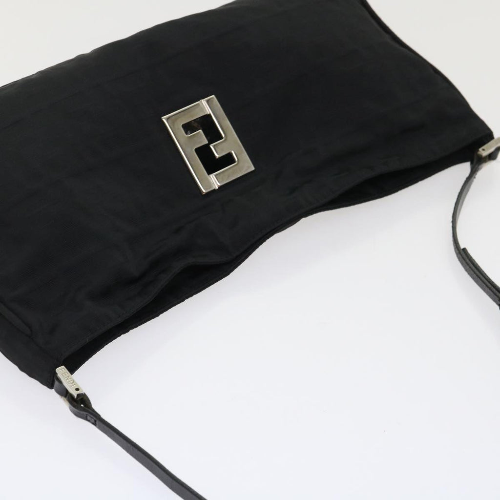 FENDI Zucca Canvas Shoulder Bag Black bs6666