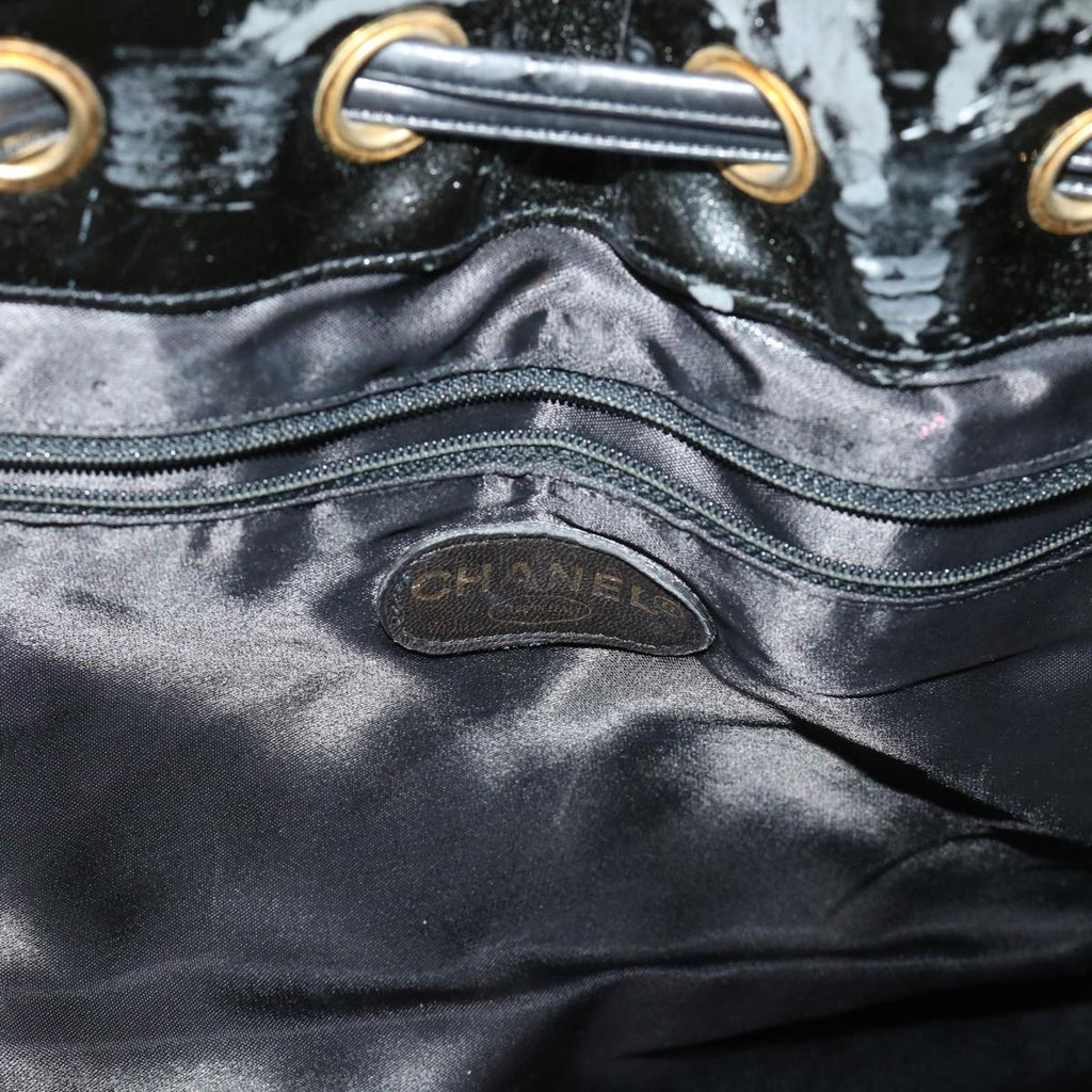 CHANEL Shoulder Bag Patent leather Black CC bs6675