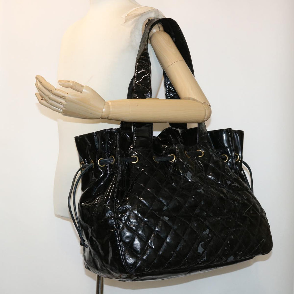 CHANEL Shoulder Bag Patent leather Black CC bs6675