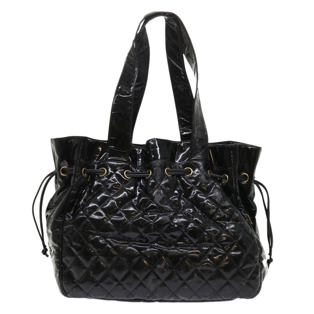 CHANEL Shoulder Bag Patent leather Black CC bs6675