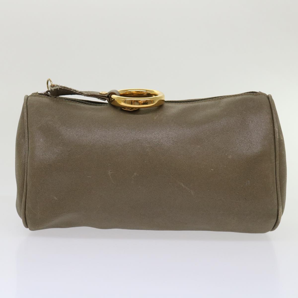 GUCCI Hand Bag Clutch Bag Leather 2Set Beige Gray bs6682