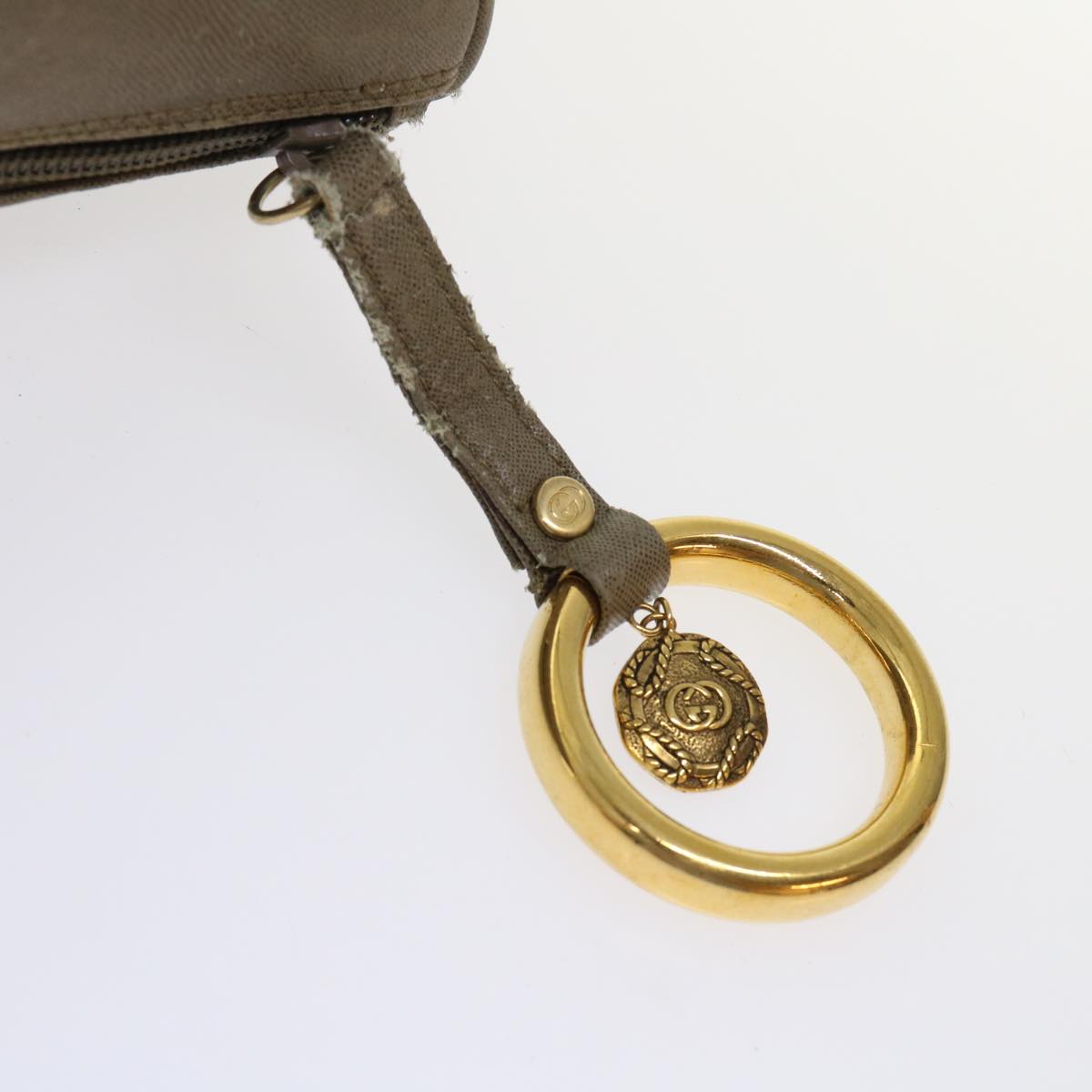 GUCCI Hand Bag Clutch Bag Leather 2Set Beige Gray bs6682