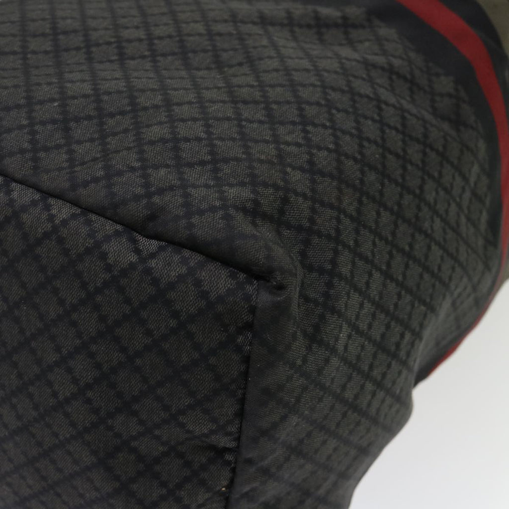 GUCCI Sherry Line Diamante Backpack Nylon Black Red beige 268111 bs6735