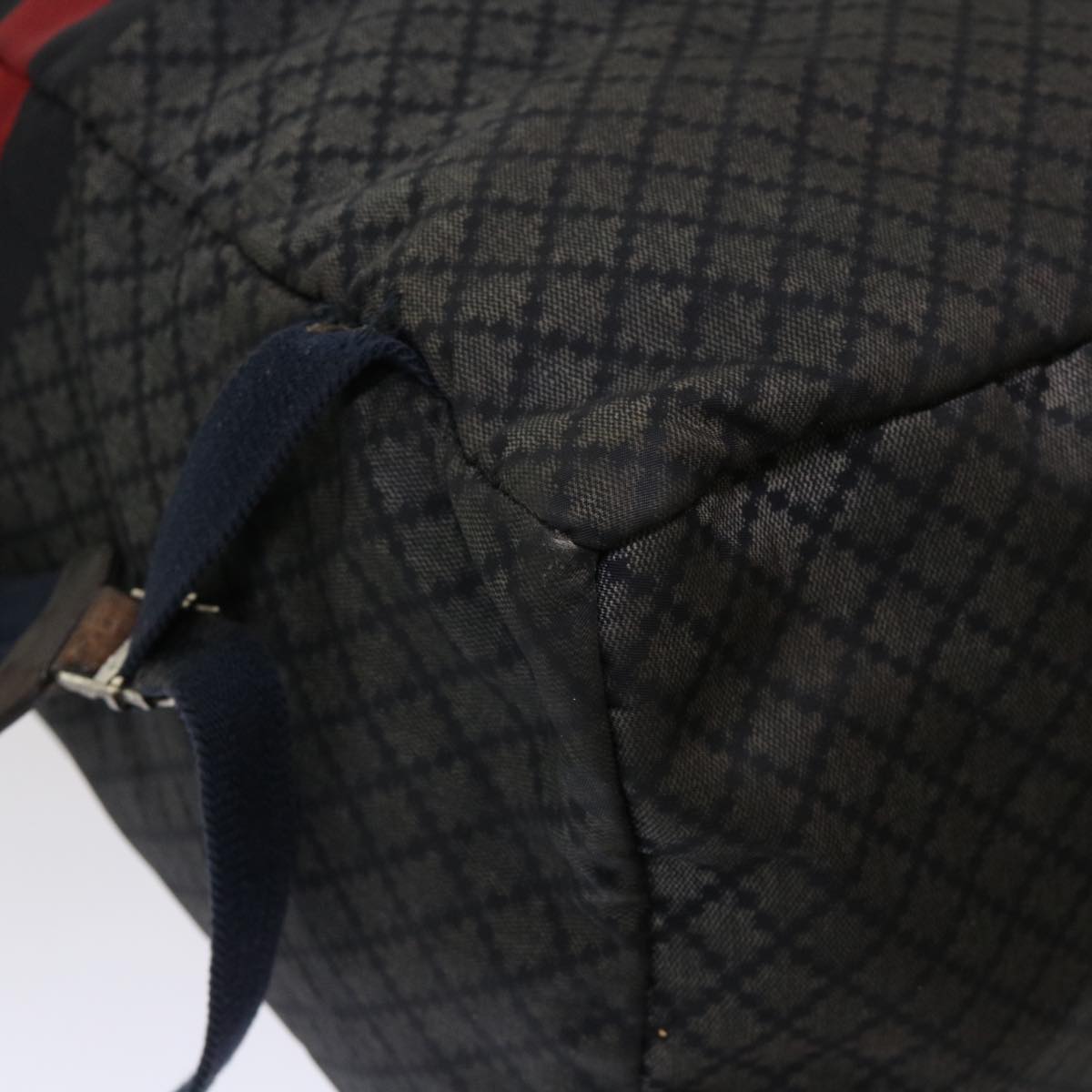 GUCCI Sherry Line Diamante Backpack Nylon Black Red beige 268111 bs6735