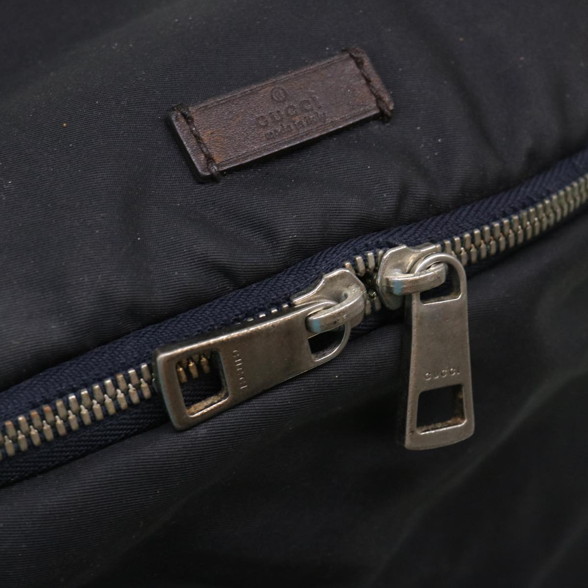 GUCCI Sherry Line Diamante Backpack Nylon Black Red beige 268111 bs6735