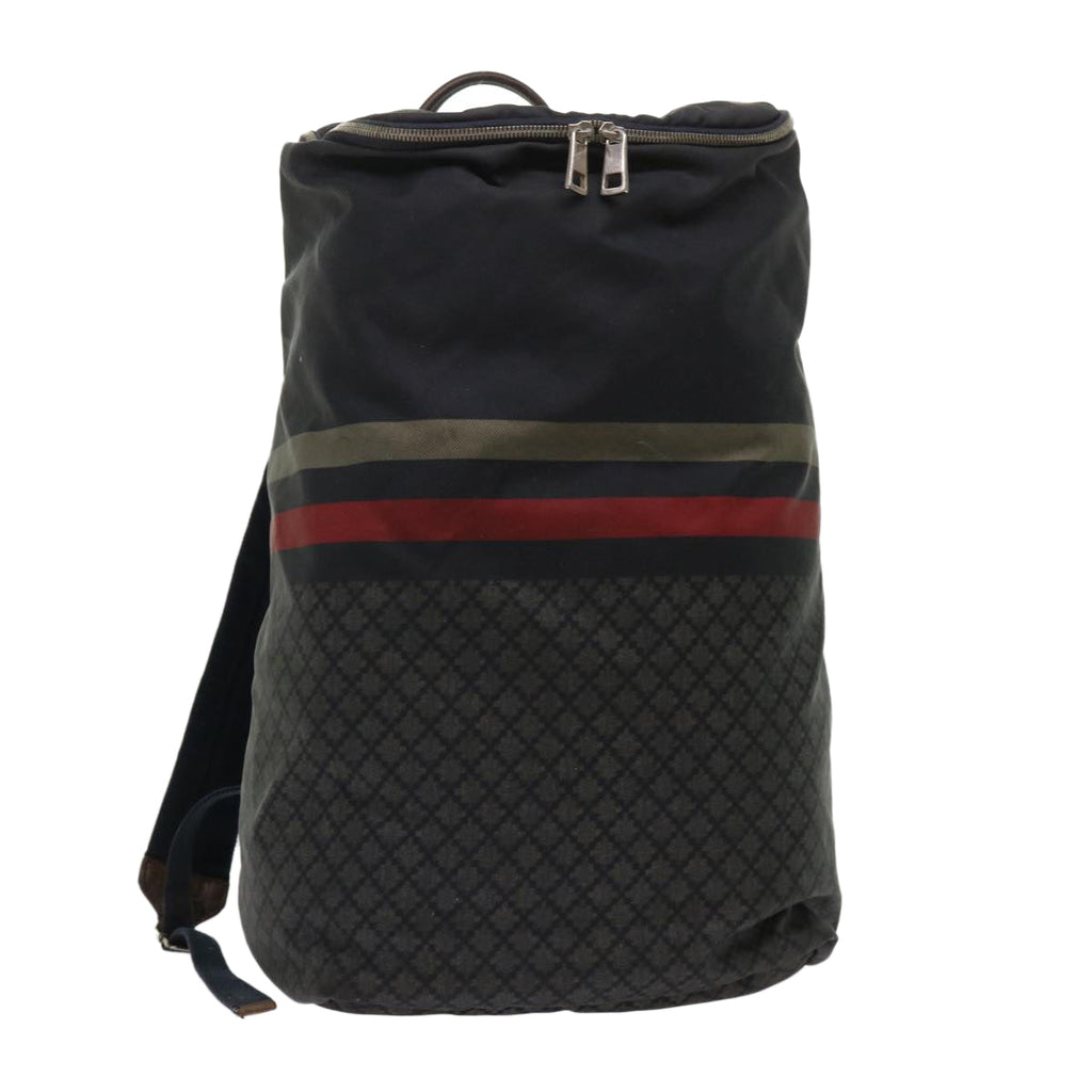 GUCCI Sherry Line Diamante Backpack Nylon Black Red beige 268111 bs6735