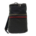 GUCCI Sherry Line Diamante Backpack Nylon Black Red beige 268111 bs6735