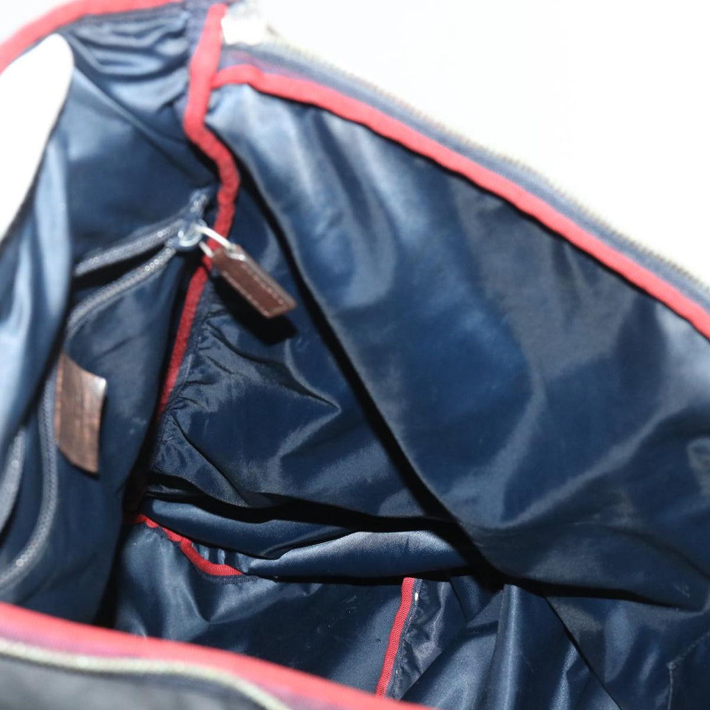 GUCCI Sherry Line Diamante Backpack Nylon Black Red beige 268111 bs6735