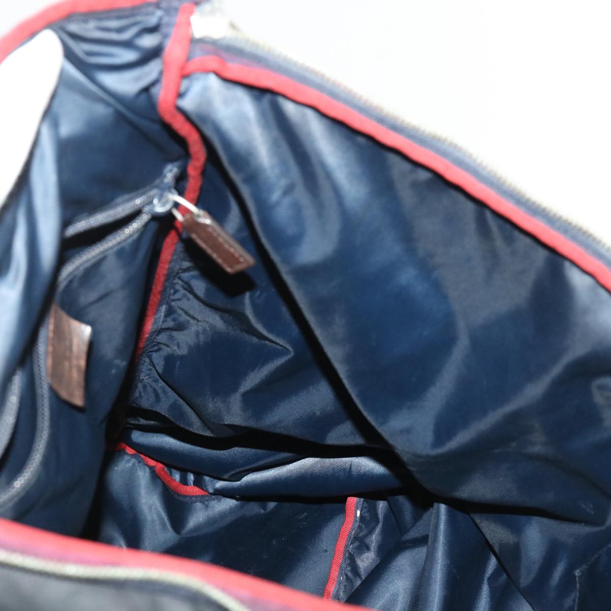 GUCCI Sherry Line Diamante Backpack Nylon Black Red beige 268111 bs6735