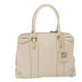 FENDI Boston Bag Leather White bs6767