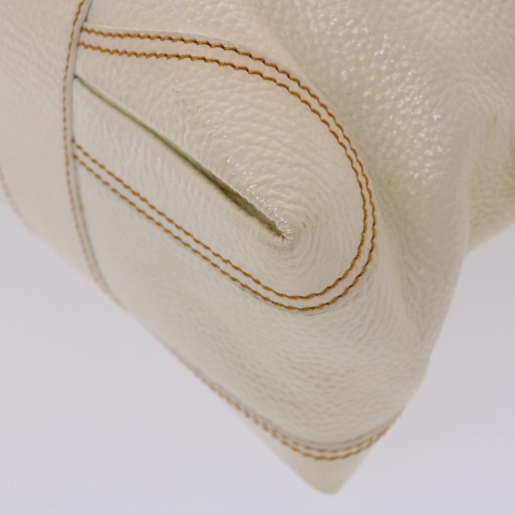 FENDI Boston Bag Leather White bs6767
