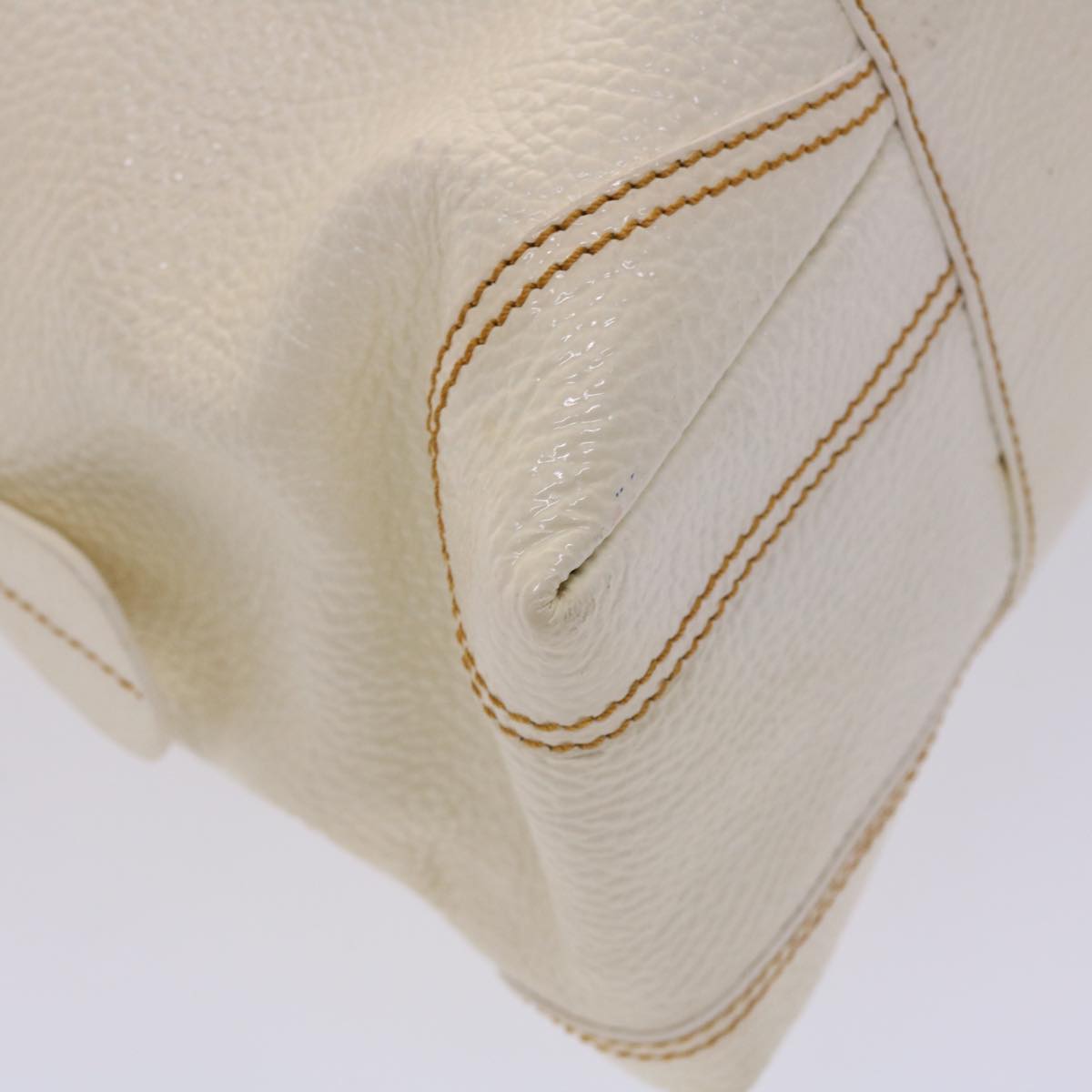 FENDI Boston Bag Leather White bs6767