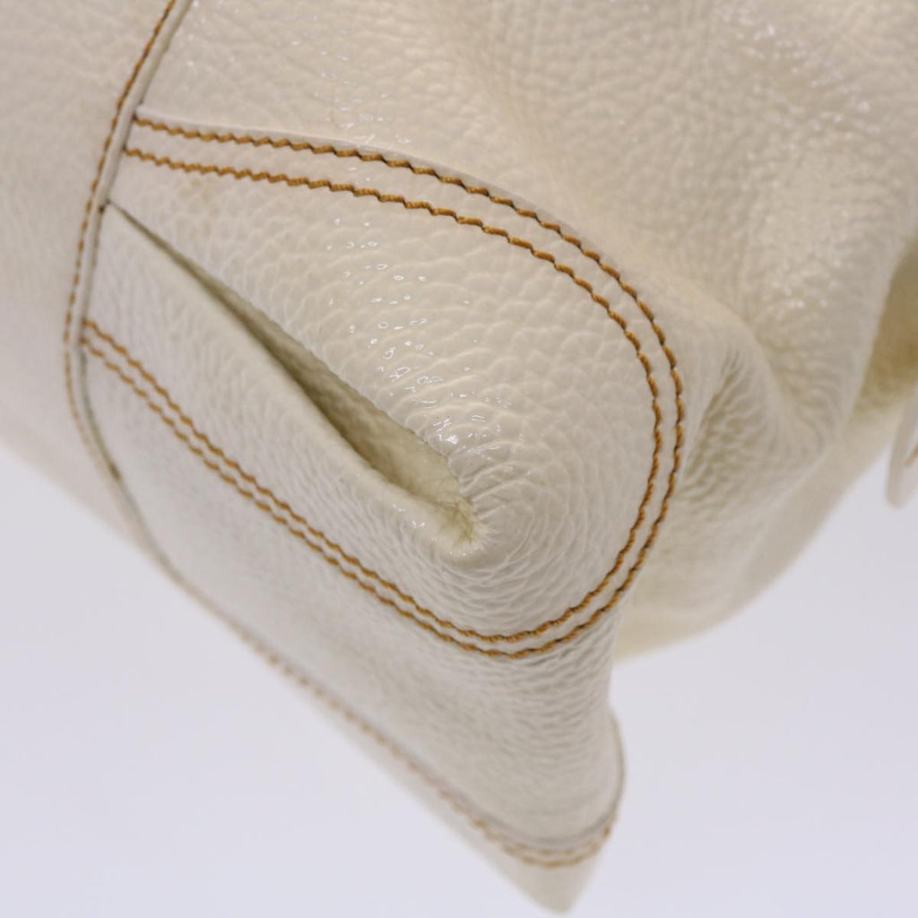 FENDI Boston Bag Leather White bs6767