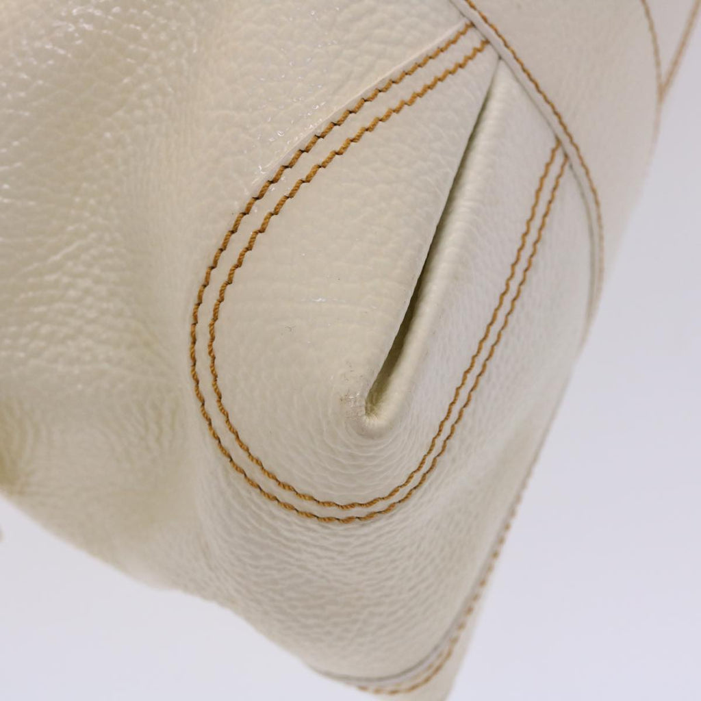FENDI Boston Bag Leather White bs6767