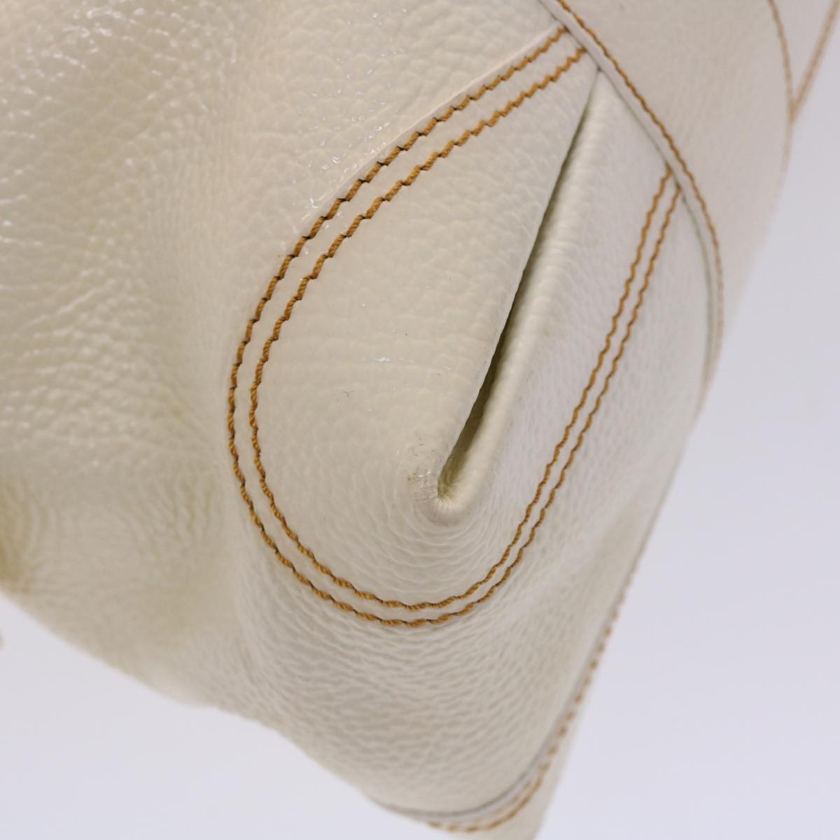 FENDI Boston Bag Leather White bs6767