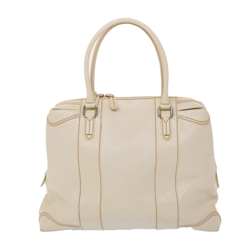FENDI Boston Bag Leather White bs6767