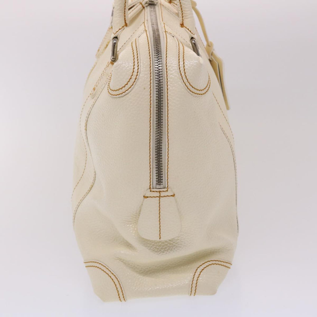 FENDI Boston Bag Leather White bs6767