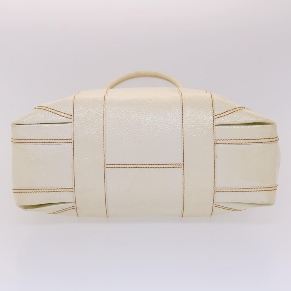 FENDI Boston Bag Leather White bs6767