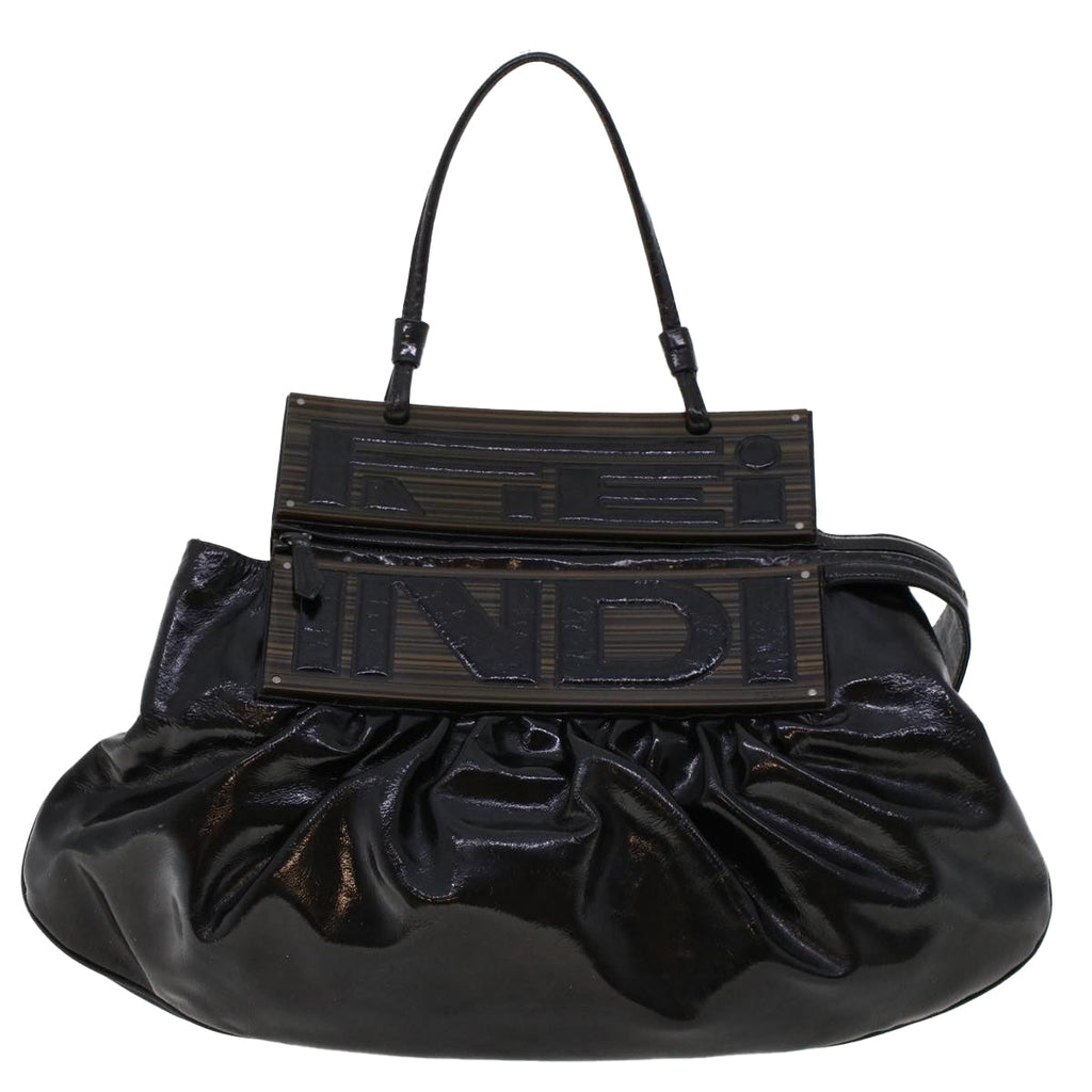 FENDI Hand Bag Patent leather Black bs6771