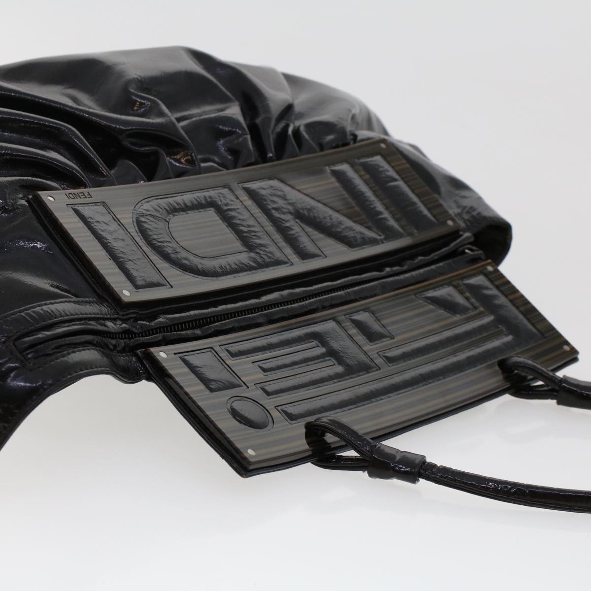 FENDI Hand Bag Patent leather Black bs6771