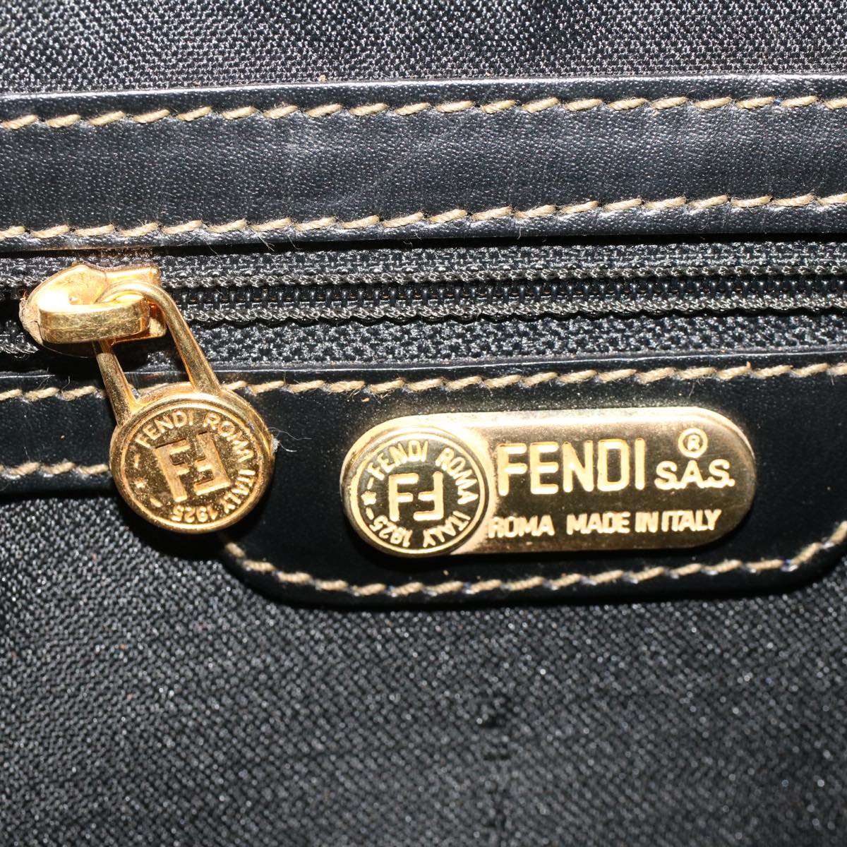 FENDI Hand Bag Boston Bag Leather 2Set Brown White bs6797