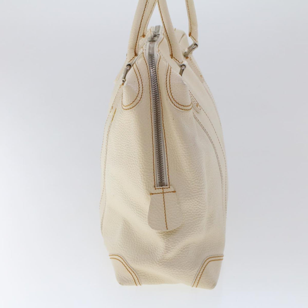 FENDI Hand Bag Boston Bag Leather 2Set Brown White bs6797