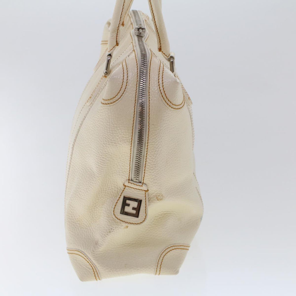 FENDI Hand Bag Boston Bag Leather 2Set Brown White bs6797