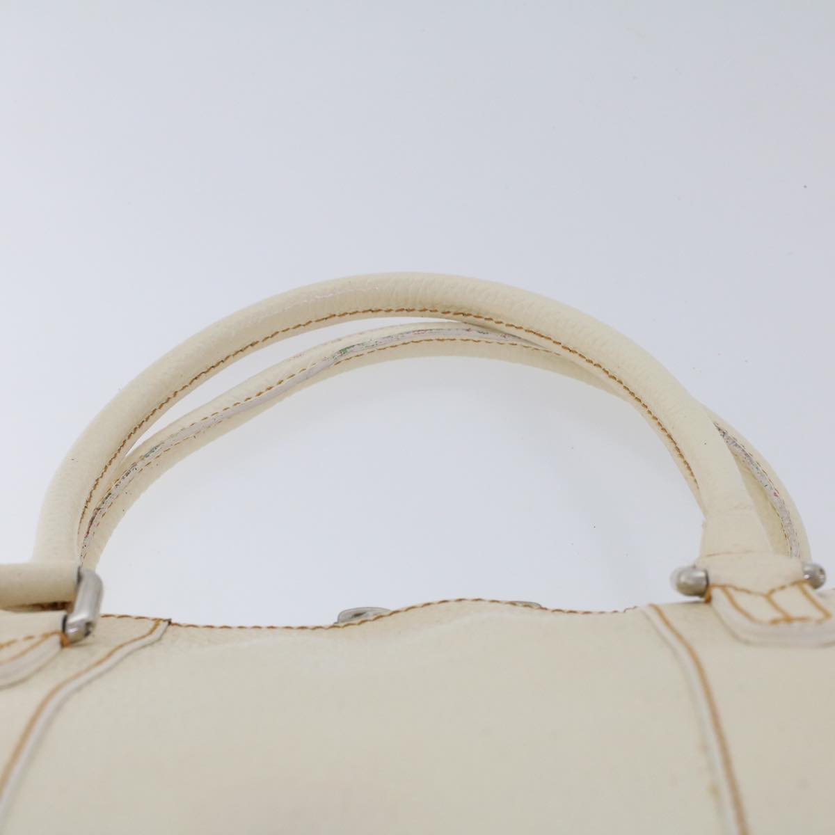 FENDI Hand Bag Boston Bag Leather 2Set Brown White bs6797