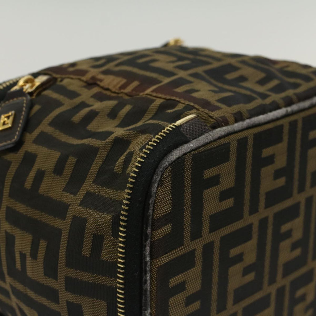 FENDI Zucca Canvas Vanity Cosmetic Pouch Black Brown bs6864