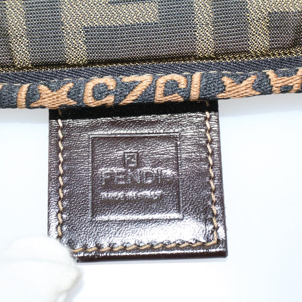 FENDI Zucca Canvas Vanity Cosmetic Pouch Black Brown bs6864