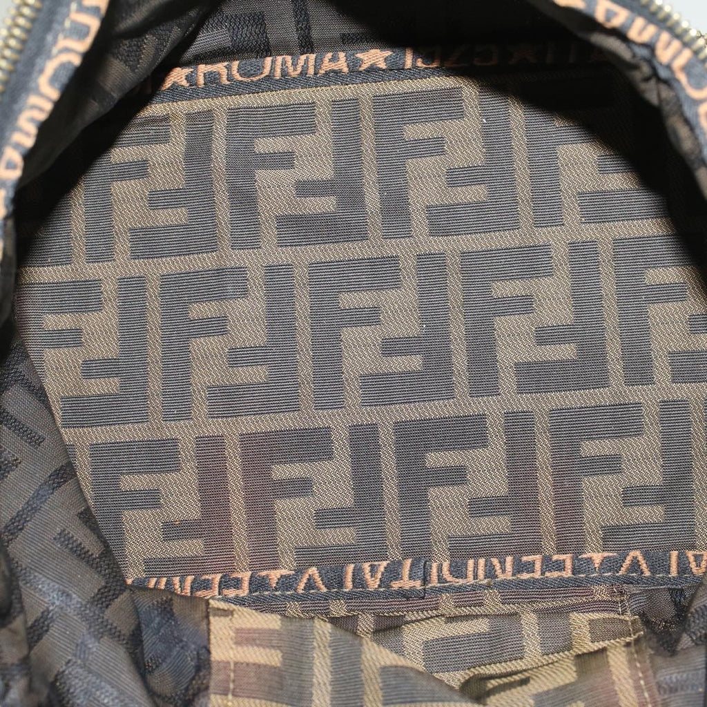 FENDI Zucca Canvas Vanity Cosmetic Pouch Black Brown bs6864