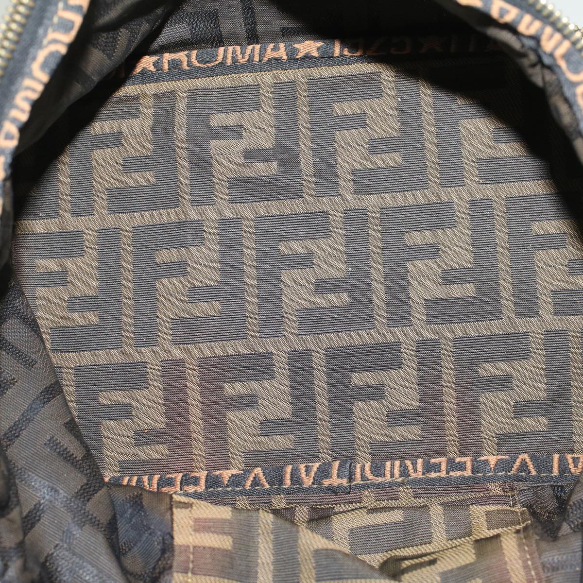 FENDI Zucca Canvas Vanity Cosmetic Pouch Black Brown bs6864
