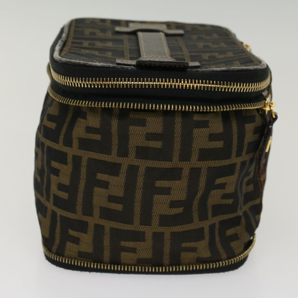 FENDI Zucca Canvas Vanity Cosmetic Pouch Black Brown bs6864