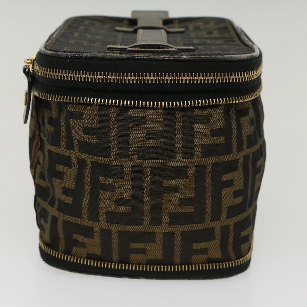 FENDI Zucca Canvas Vanity Cosmetic Pouch Black Brown bs6864