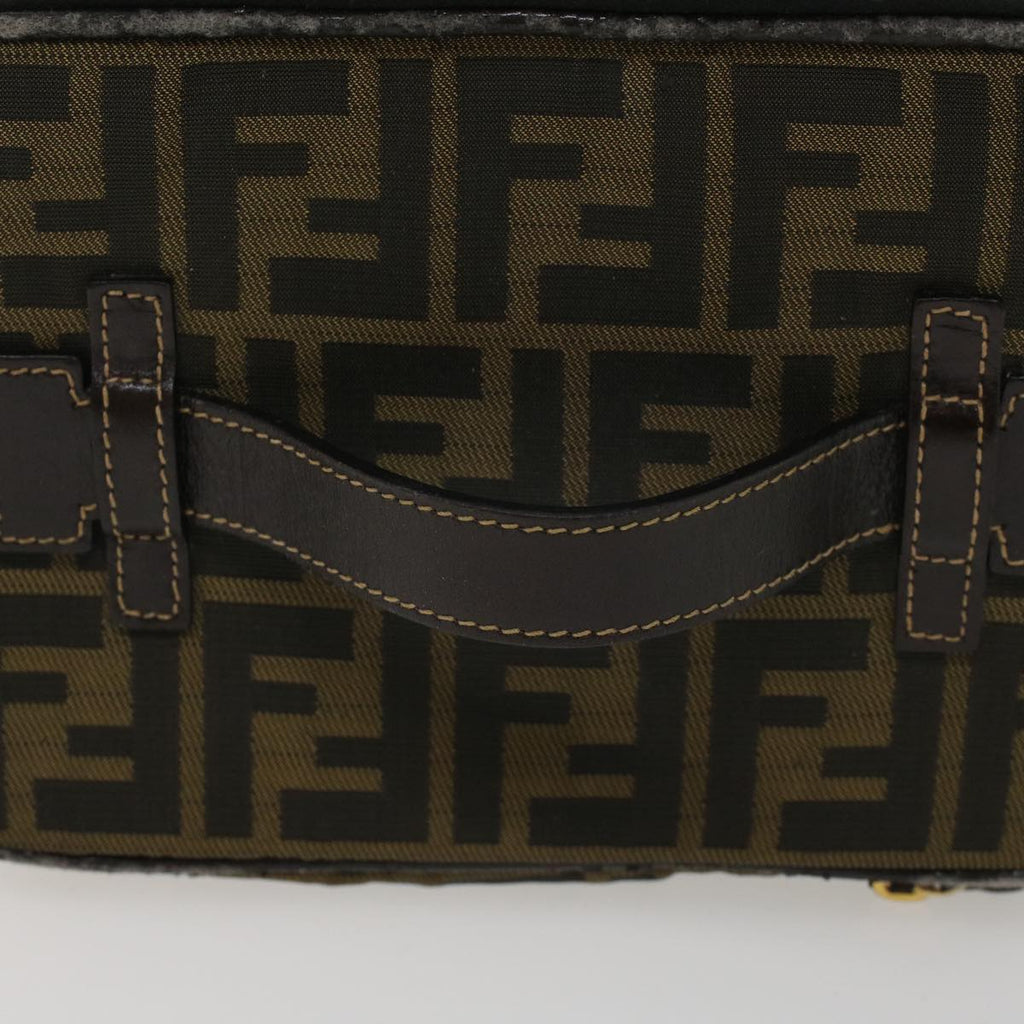 FENDI Zucca Canvas Vanity Cosmetic Pouch Black Brown bs6864