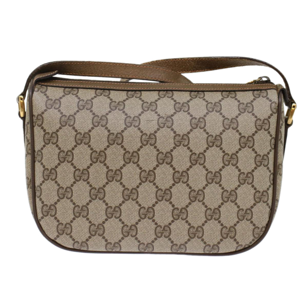 GUCCI GG Canvas Web Sherry Line Shoulder Bag PVC Leather Beige Green bs6920