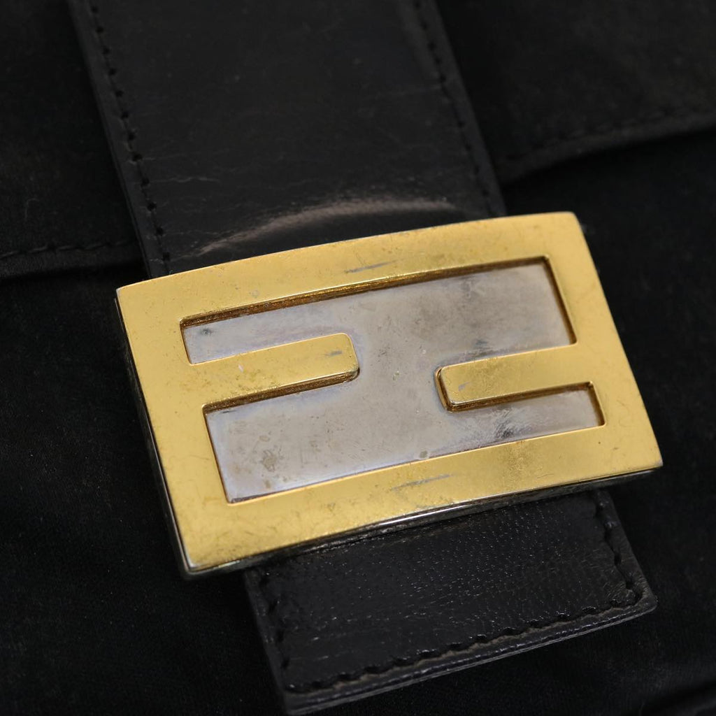 FENDI Mamma Baguette Shoulder Bag Nylon Black bs6935